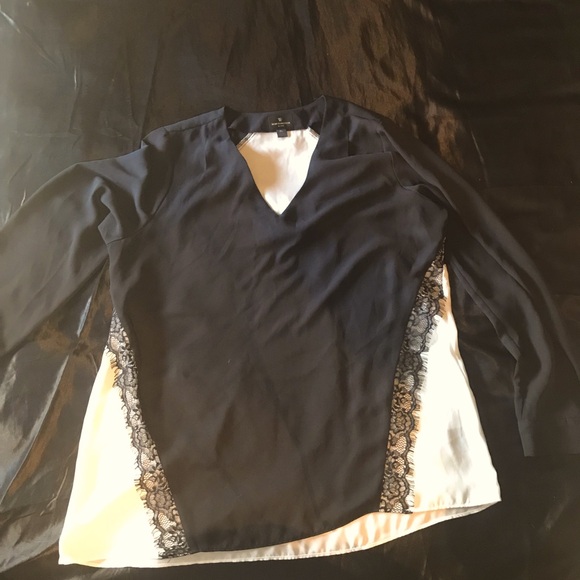 Black and Cream Silk felt with lace - Picture 1 of 4